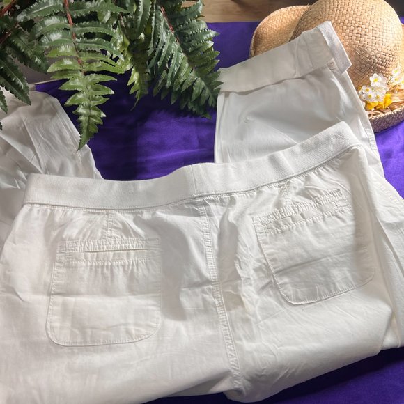 📌Kenneth Cole Reaction White Casual Poll On Pants - Roll Up Leg - Pockets - Picture 3 of 16